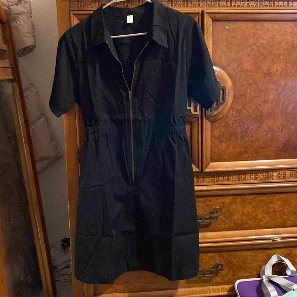 Zipper midi/ mini utility dress